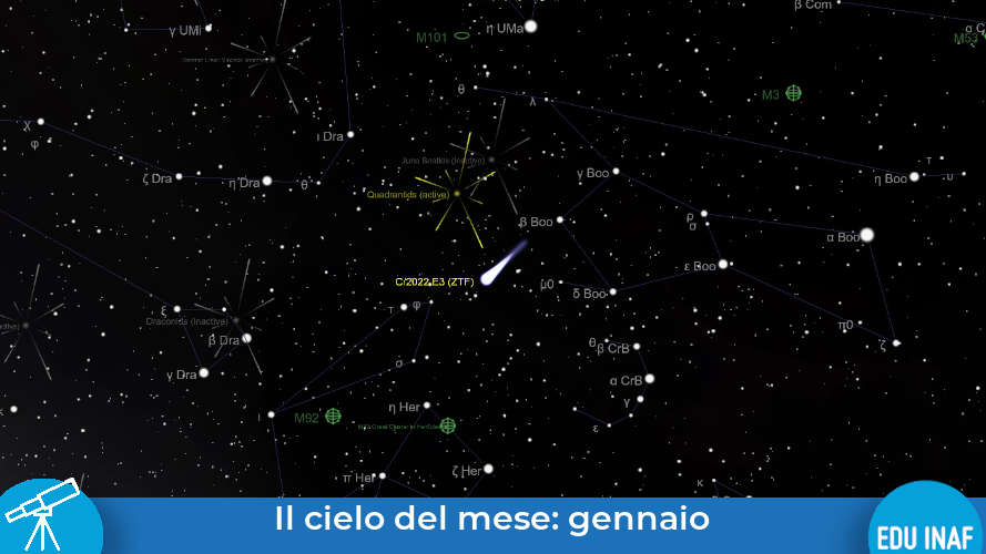 Il cielo del mese: gennaio e una cometa tra le stelle d’inverno